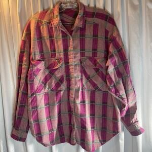 Vintage Esprit Sports Womans flannel top size Medium